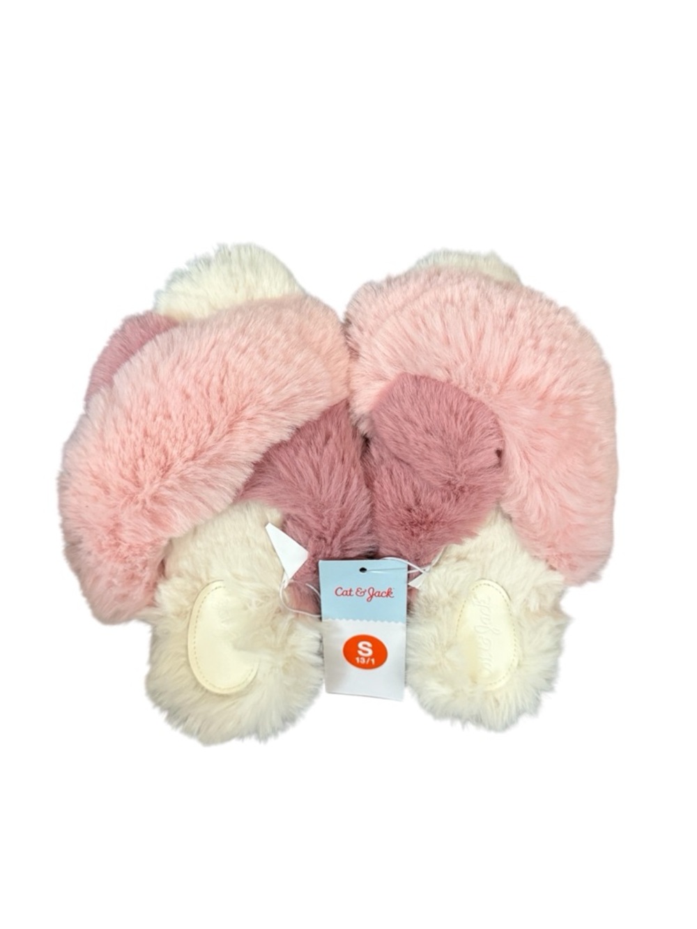 ✨Cat & Jack Pink and Cream Plush Kids  Sz 13/1